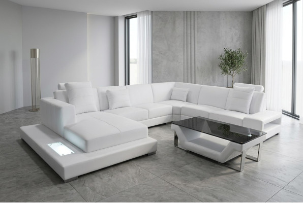 Eck divano in pelle componibile angolare a forma di U design salotto