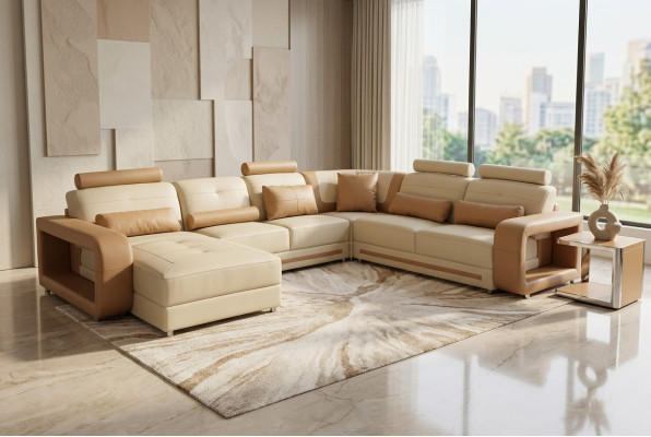 Divano ad angolo angolare imbottito soggiorno paesaggistico designer divani tessili A1135
