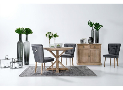 Tavolo rotondo di design classico in legno 110/140 cm per sala da pranzo nuovo.