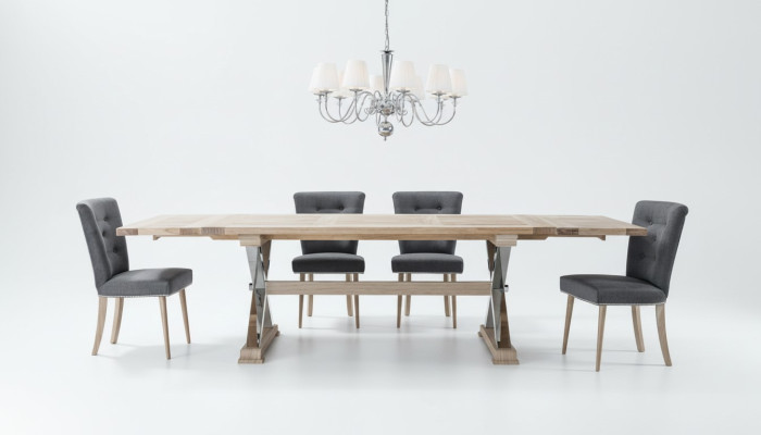 Design Sala da pranzo Tavolo da pranzo Tavolo 8 Sedie Sedia Sedie con schienale in legno massello