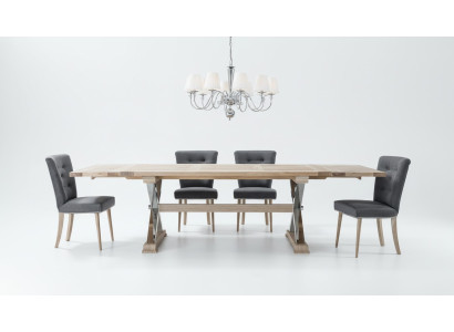 Design Sala da pranzo Tavolo da pranzo Tavolo 8 Sedie Sedia Sedie con schienale in legno massello