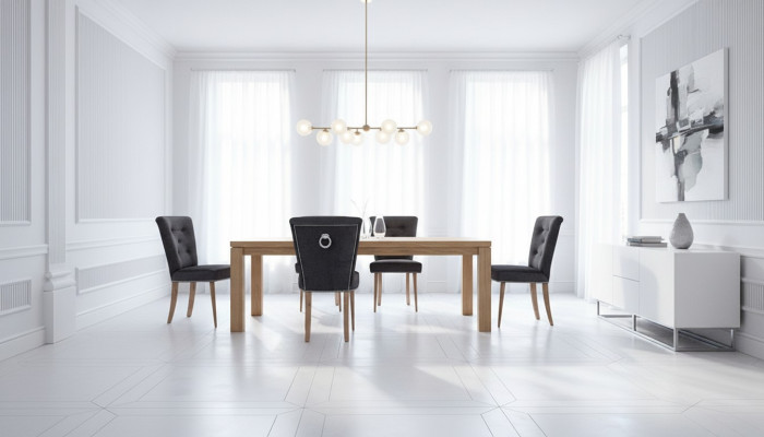 Set di sedie Chesterfield gruppo 6x poltrone imbottite.