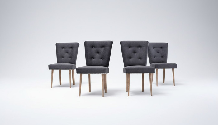 Set di sedie Chesterfield gruppo 6x poltrone imbottite.