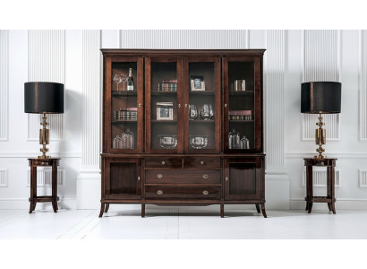 Armadio Dispensa Elegante Credenza in Legno Stile Barocco Laccato Buffet Vetrina Armadio