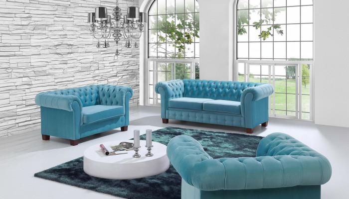 Chesterfield 2+1 set di divani in tessuto imbottito divano divano set divani divani nuovi