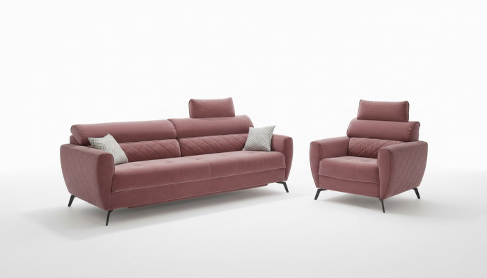 Divano Design in Pelle Imbottito Seduta Set 2+1 Divani Ecopelle Set Nuovo.