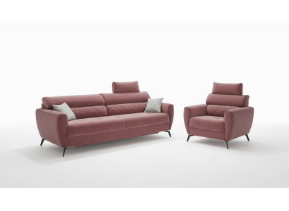 Divano Design in Pelle Imbottito Seduta Set 2+1 Divani Ecopelle Set Nuovo.