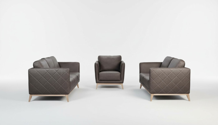 Design divano imbottito set divani Tessuto nuovo 2+1 posti in stoffa
