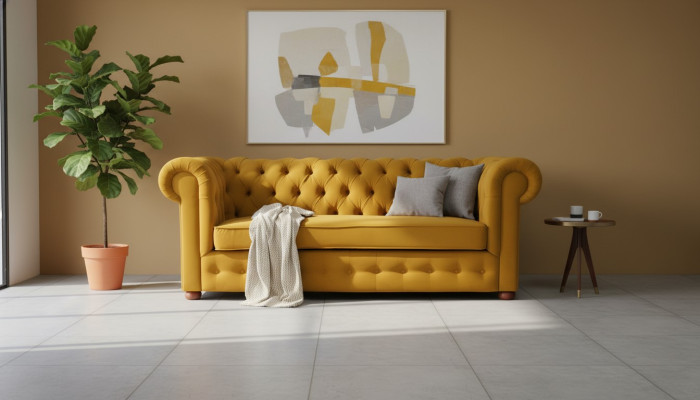 Chesterfield divano a tre posti in velluto con funzione letto estraibile nuovo.