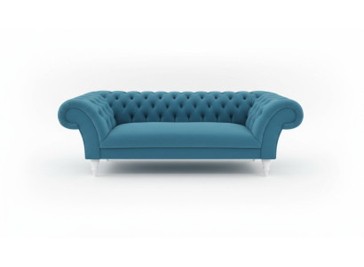 Tessuto 3 posti Blu Design in stoffa divano imbottito Divani moderni Divano Chesterfield