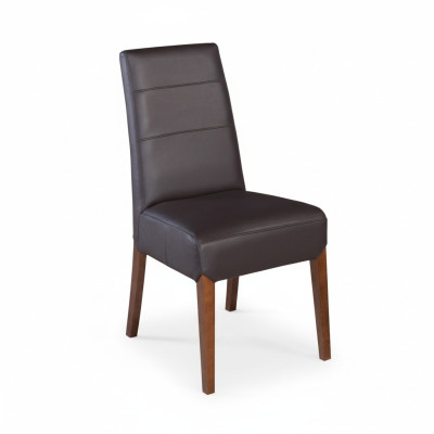 Set di 6 sedie in legno massello e pelle, sedie da pranzo design per sala da pranzo.