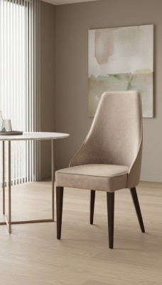 Set di 4 sedie da tavolo gruppo, set di sedie in legno e pelle per il soggiorno - sala da pranzo.