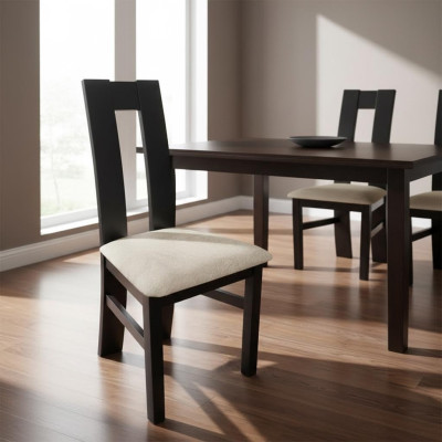 Design Set 4 sedie in legno tessuto imbottite sedie da pranzo tessuto da ristorazione sala da pranzo.