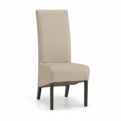 Design Poltrona Sedia Legno Pelle Imbottitura Tessuto Sala da Pranzo Arredo Seduta