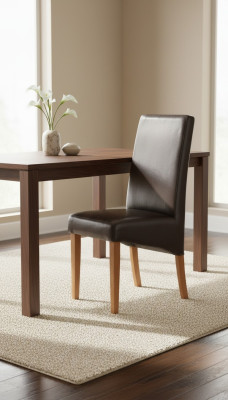Set di 8 sedie in pelle per sala da pranzo di design.