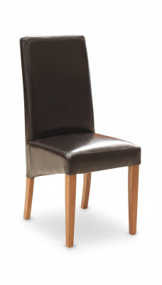 Set di 8 sedie in pelle per sala da pranzo di design.