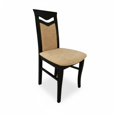 Classico set di 4 sedie poltrona da designer in legno con rivestimento in stoffa per sala da pranzo.