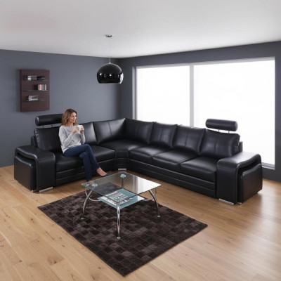 Divano ad angolo Living Lounge, divano ad angolo imbottito, divano, divano insieme, in pelle moderno