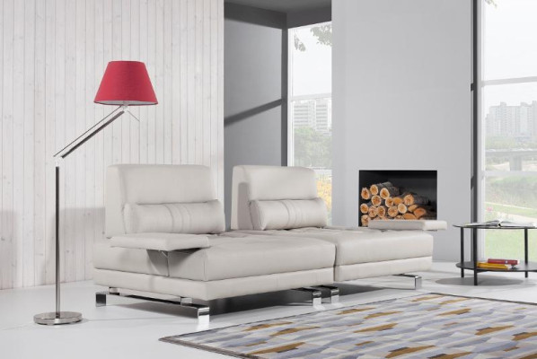 Divano ad angolo paesaggio residenziale. Divano ad angolo imbottito. Moderno set di sedili per divani in pelle al 100%.