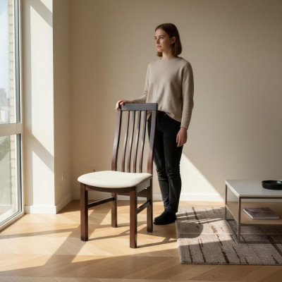 Set di sedie da sala da pranzo 20x in legno massello con imbottitura in tessuto per sedie da sala da pranzo Gastro.   Set di sedie da pranzo 20x in legno massello con imbottitura in tessuto per sedie da pranzo Gastro.