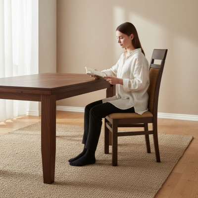 Set di sedie da design 2x poltrona legno tessuto sedie stoffa sala da pranzo nuovo imbottito