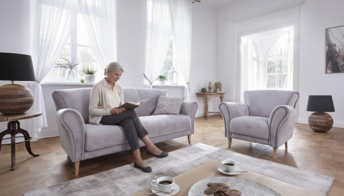 Poltrona relax di design moderno, imbottita, divano a 1 posto, divano, soggiorno