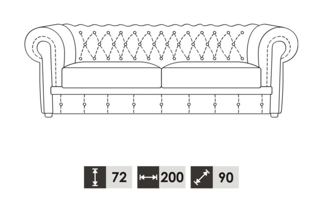 Divano Chesterfield 3 posti design Relax Divani Imbottiti Moderni Sofà