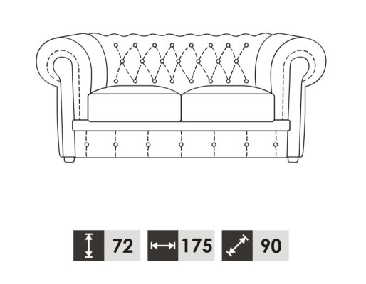 Divano a 2 posti design Chesterfield Relax Sofas Imbottiti Moderni Divani