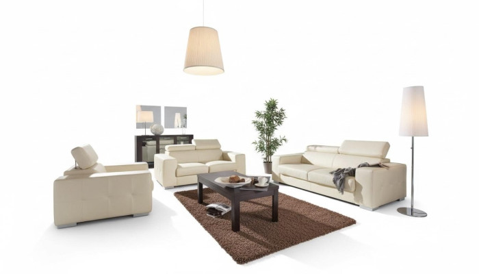 Set di divani 3+1 posti design divani imbottiti in pelle e arredi per il relax
