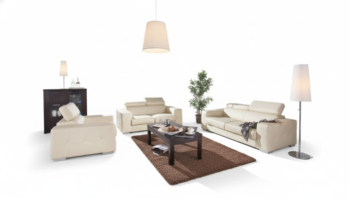 Divano in vera pelle Divano Divano Set da divano 3+2 posti Design moderno Set di imbottiti