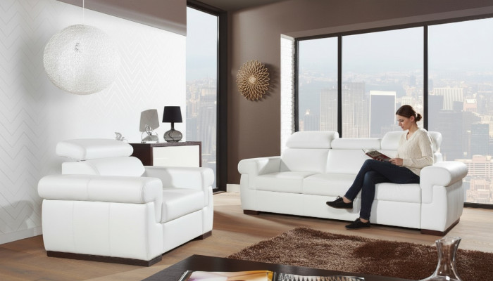 Divano in pelle vera 3+2 posti Set di divani moderni Design del divano Imbottito Garnitur