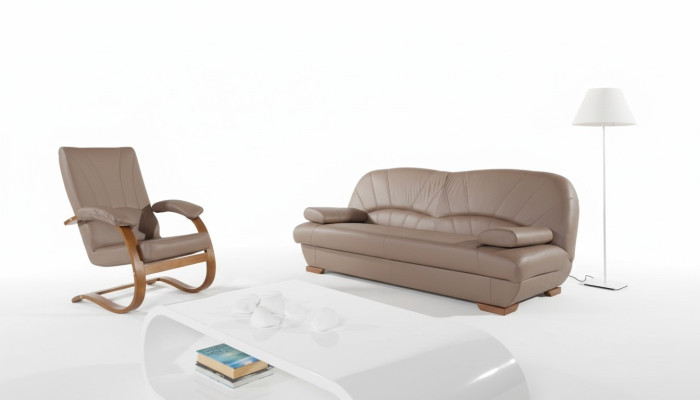 Divano design in vera pelle, set divano 3+1 posti, moderno divano imbottito.