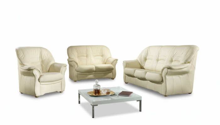 Divano in vera pelle 3 + 2 posti con design moderno, set di divani imbottiti
