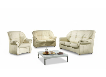 Divano in vera pelle 3 + 2 posti con design moderno, set di divani imbottiti