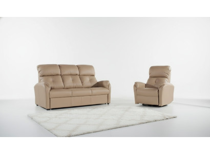 Set di divani 3+2+1 posti in pelle relax elettrico.