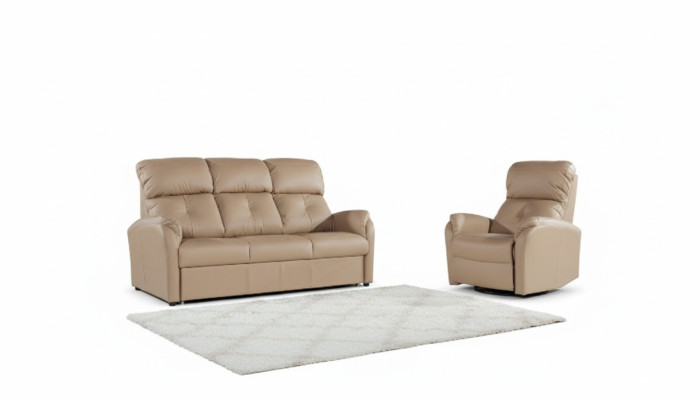 Set di divani 3+1+1 posti in pelle design divani imbottiti per il relax.