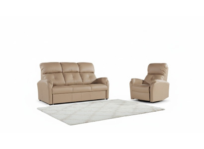 Set di divani 3+1+1 posti in pelle design divani imbottiti per il relax.