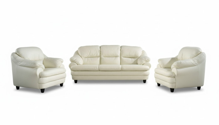 Divano componibile 3+1+1 posti con design, divani imbottiti per il relax in pelle.