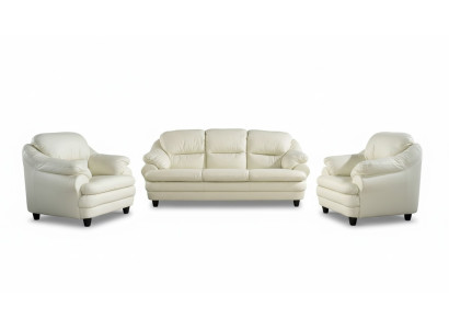 Divano componibile 3+1+1 posti con design, divani imbottiti per il relax in pelle.