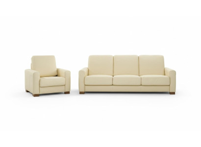 Divano componibile 3+1+1 posti di design, divani imbottiti in pelle moderni per il relax.