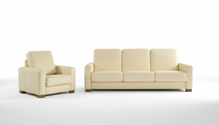 Set di divani moderni 3+1 posti in pelle con design divani imbottiti