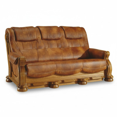 Classico divano in pelle Set di divani Completo 3+2+2 Telaio in legno Imbottito Divani