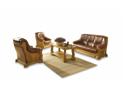 Robusto set di divani in pelle 3+2 posti. Divani moderni per il soggiorno.