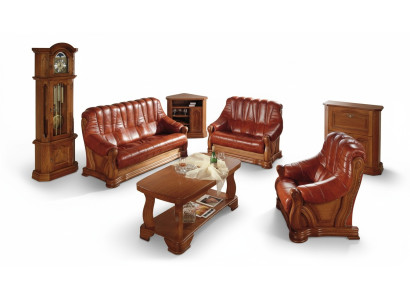 Stile antico Sofa in pelle Set divano 3+1+1 posti in pelle italiana