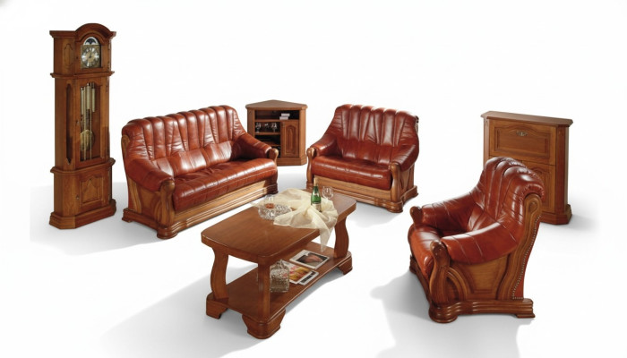 Set completo di divani in pelle, divani in pelle di lusso per soggiorno 3+2.