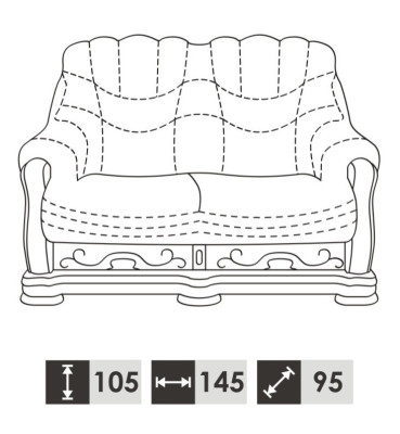 Divano a due posti Divano classico in pelle Sofa divani rivestiti Divano 2 posti in pelle