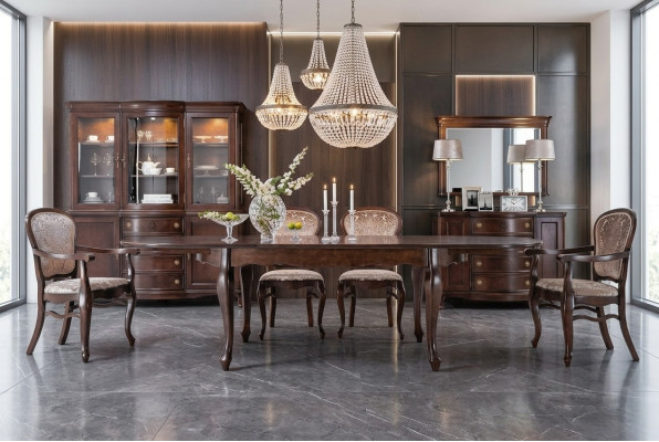 Stile antico classico Tavolo da pranzo in legno Salotto Tavoli XXL Grande Nuovo