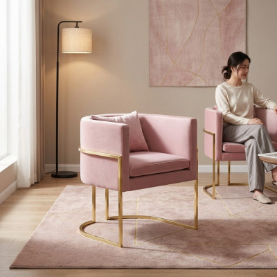 Poltrona Metallo Design Imbottita Lounge Club Sedia Seduta Relax lusso Camera d'attesa Nuova