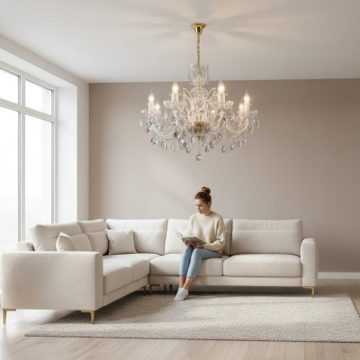 Lustri a candelabro Lampada Soffitto Lampade cristallo Illuminazione sospesa