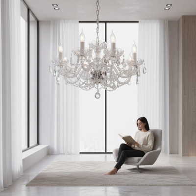 Coperchio per lampadario classico, lampada, illuminazione a lampadario in cristallo, nuovo, Boemia.